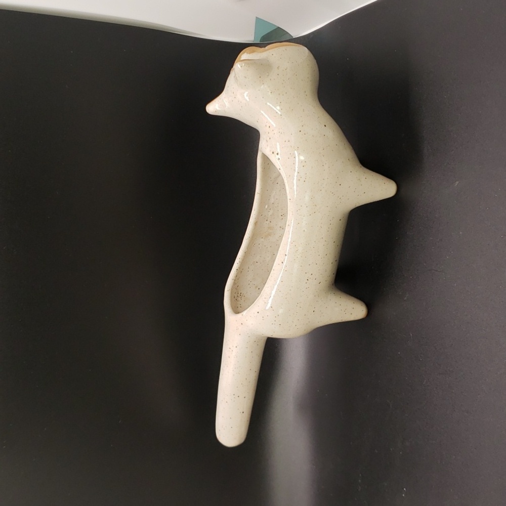 Ceramic Cat Planter - Cream and Tan - Picture 2 of 7
